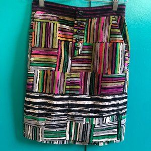 Multicolored velvet Anthropologie skirt